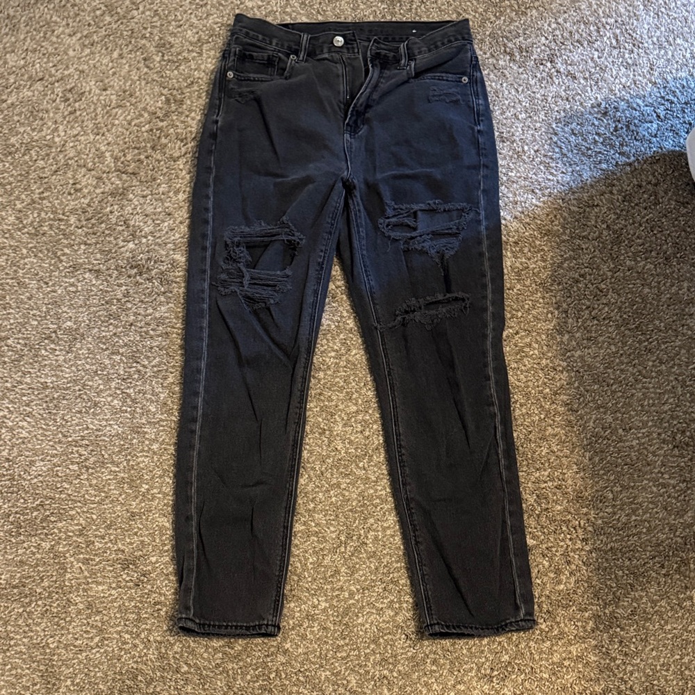 American Eagle Outfitters Black Distressed Skinny Jeans